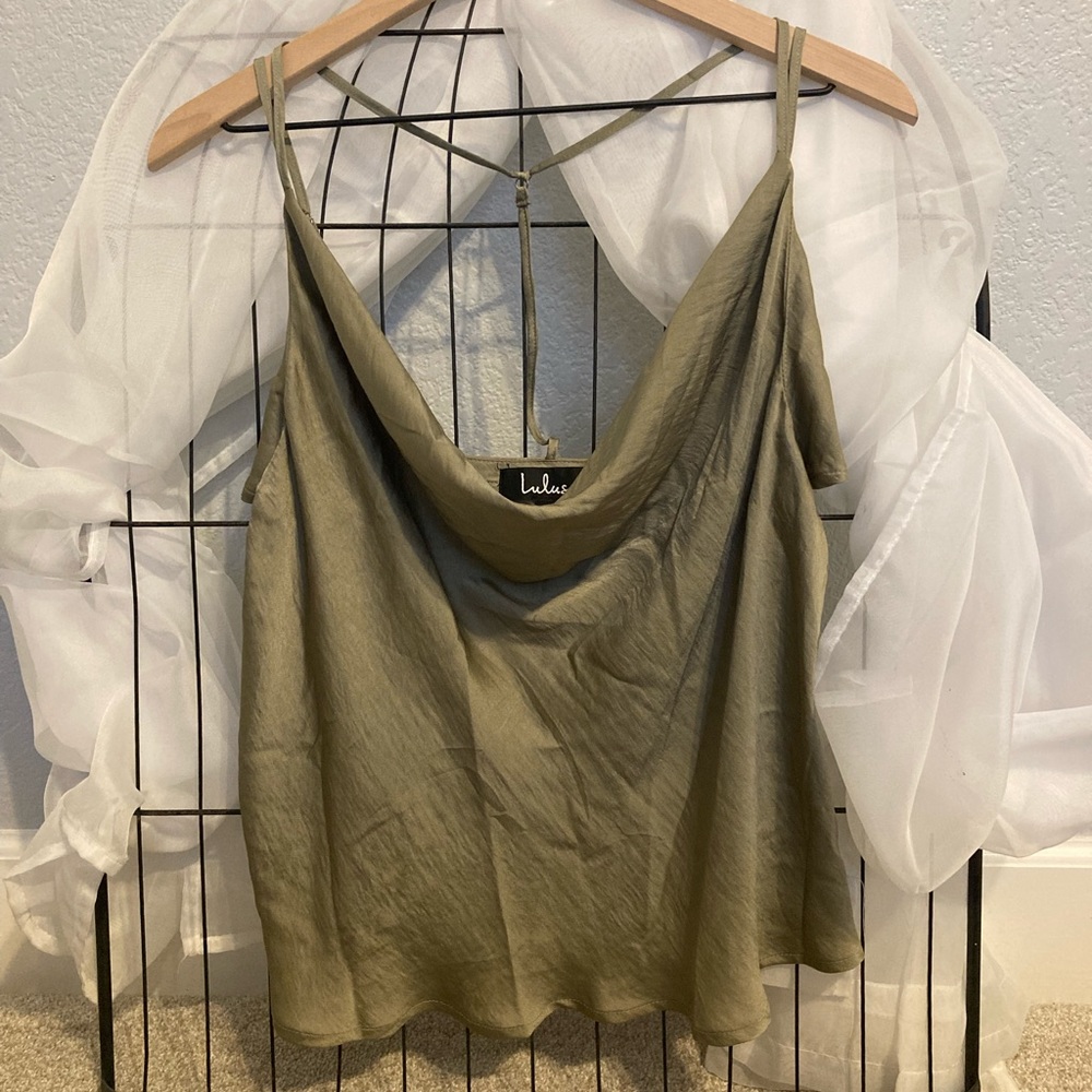 Lulus Cowl neck satin top